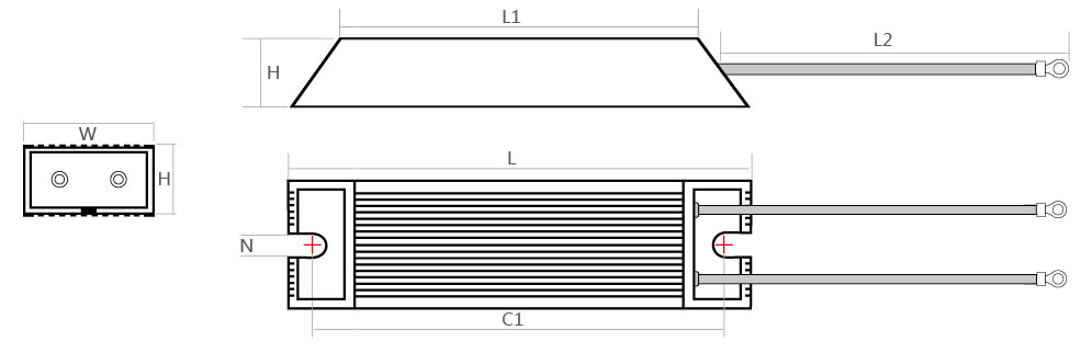 80W增强型梯形铝壳电阻 智能设备制动专用 精准控阻 ﻿