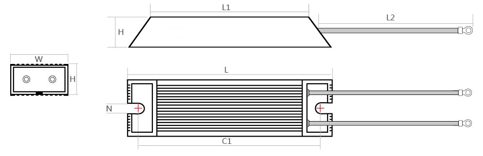 150W强化型梯形铝壳电阻 中功率制动优选 变频伺服通用