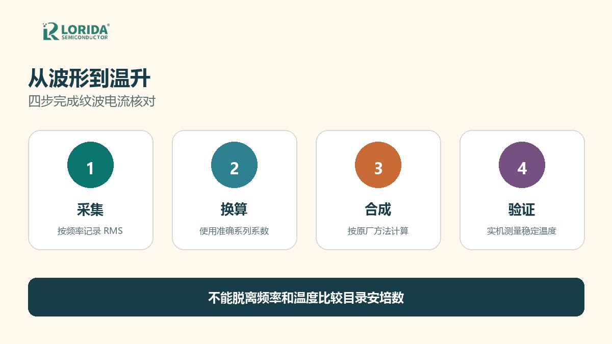 纹波电流频率换算与温升验证流程