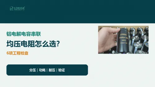 铝电解电容串联均压电阻怎么选？6项工程检查