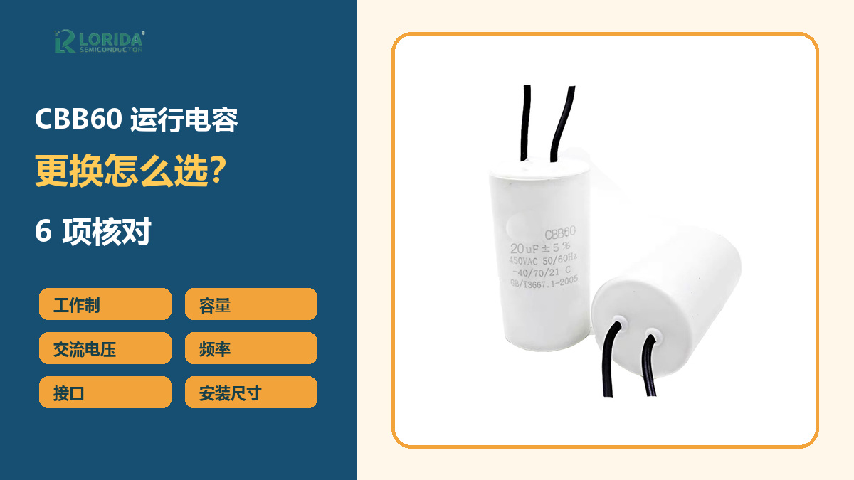 CBB60电机运行电容更换六项核对