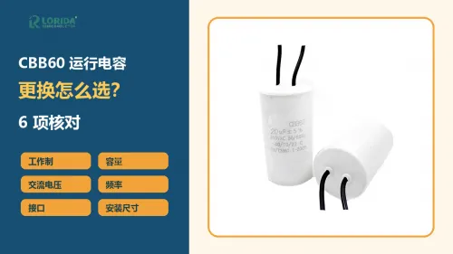 CBB60电机运行电容更换怎么选？6项核对