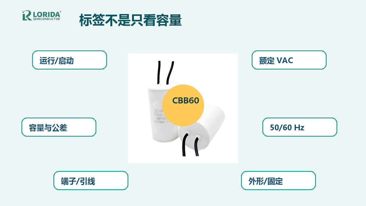 CBB60运行电容标签与接口核对
