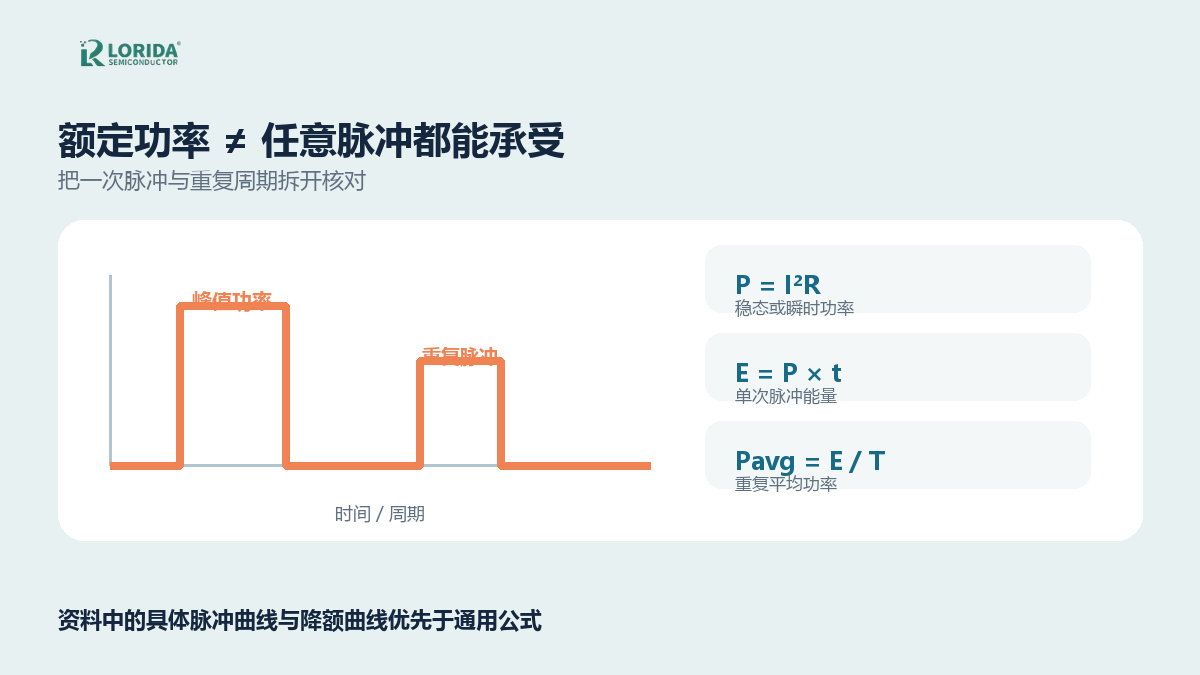 水泥电阻峰值功率单次能量与重复平均功率示意