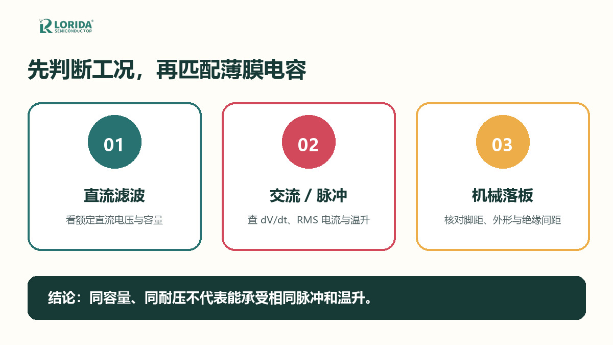 薄膜电容直流交流脉冲与机械落板三步判断