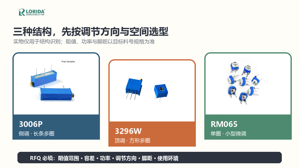 LORIDA 3006P 3296W RM065可调电阻结构选型矩阵