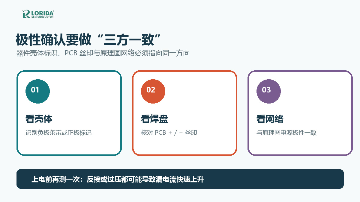 贴片电解电容壳体PCB丝印与原理图三方极性核对