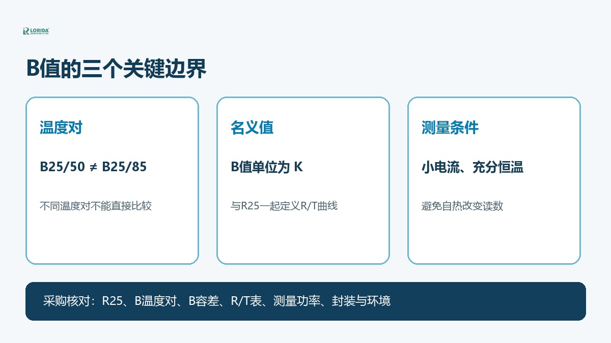 NTC热敏电阻B值温度对和测量边界