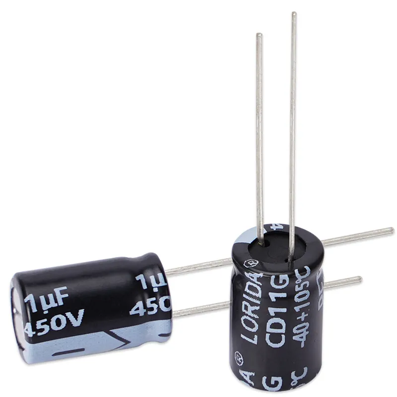 1UF 450V LORIDA插件铝电解电容器现货引线电解电容