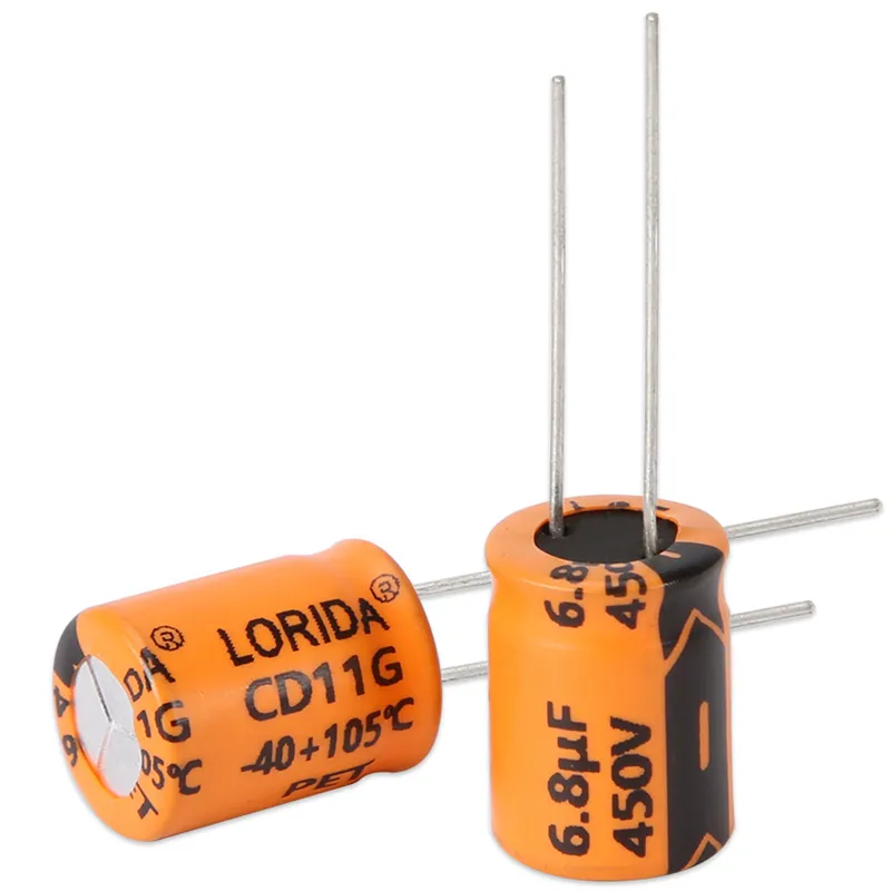 6.8UF 450V LORIDA插件铝电解电容引线电容现货正品