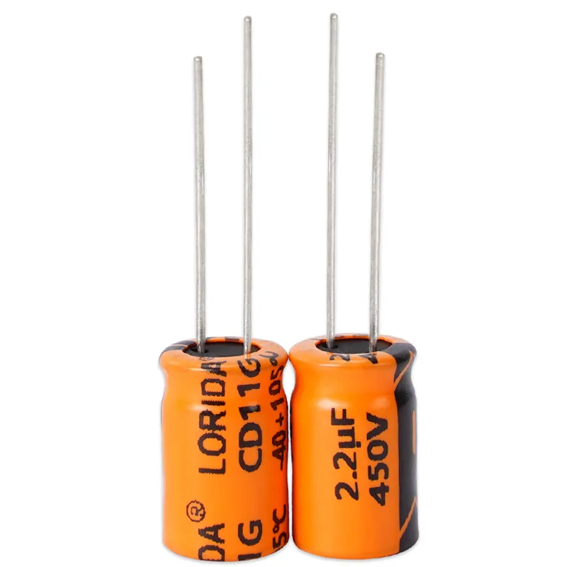 2.2UF 450V LORIDA插件铝电解电容器 引线电解电容现货