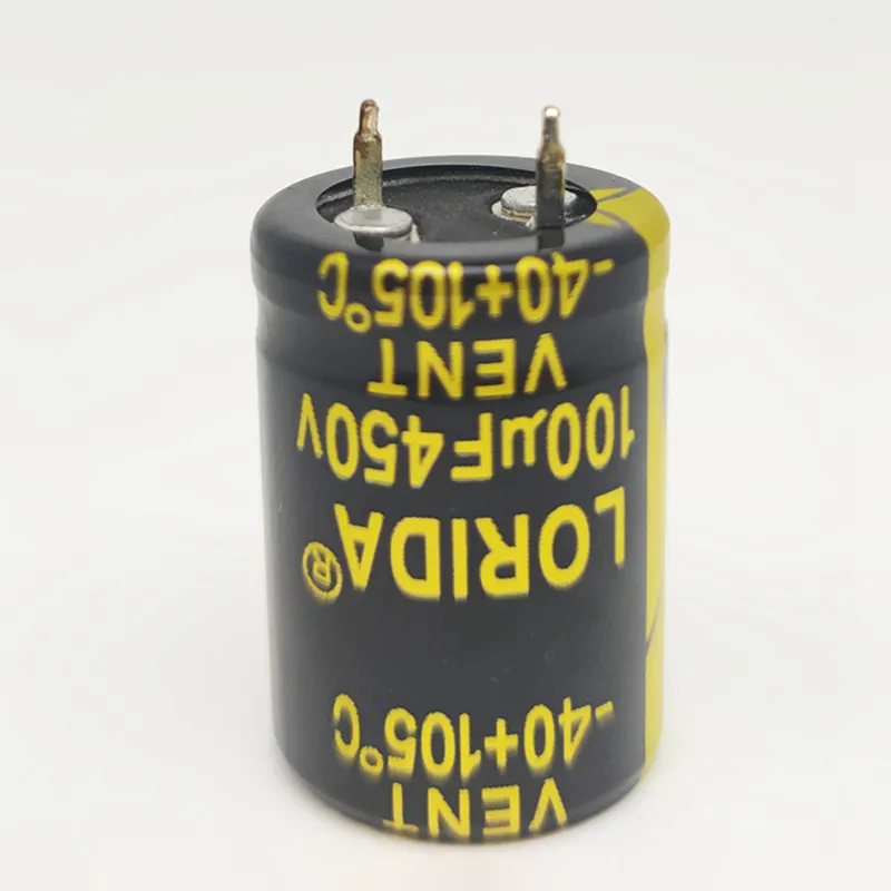100UF 450V 22*25 耐高压高纹波焊针导箔型脱毛仪电容器