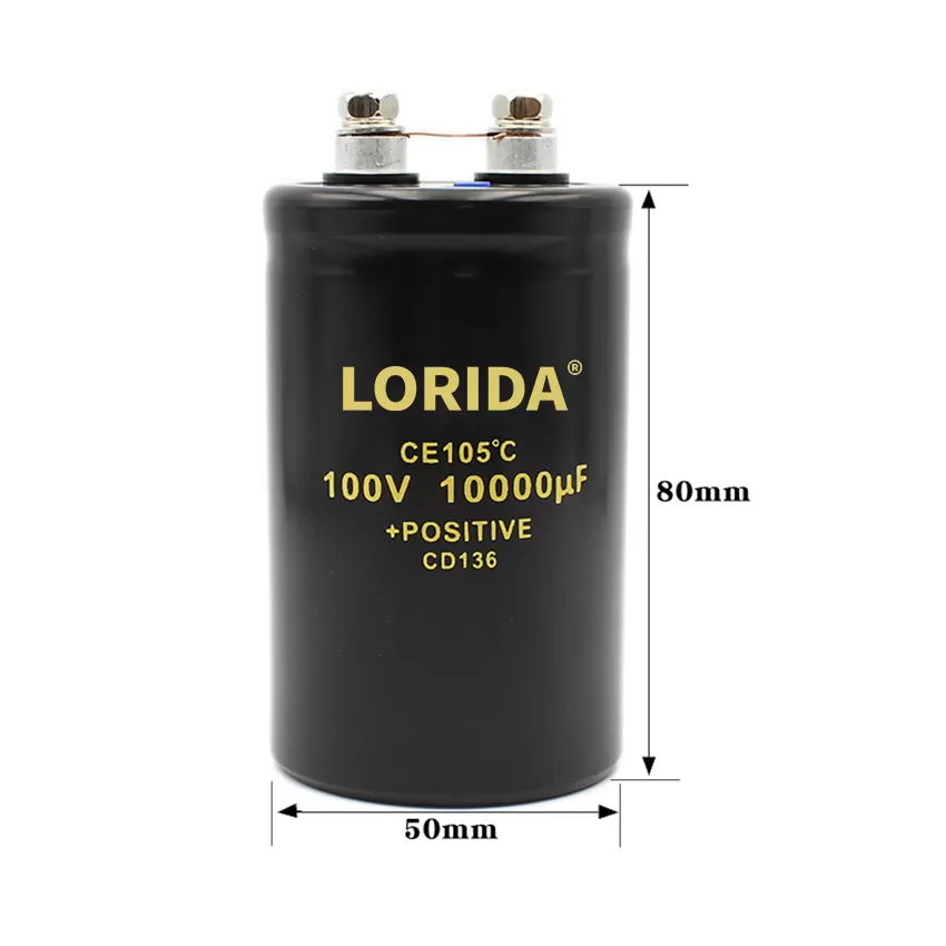 10000UF100V  50*80mm 螺丝脚电解电容器现货螺栓型电容器