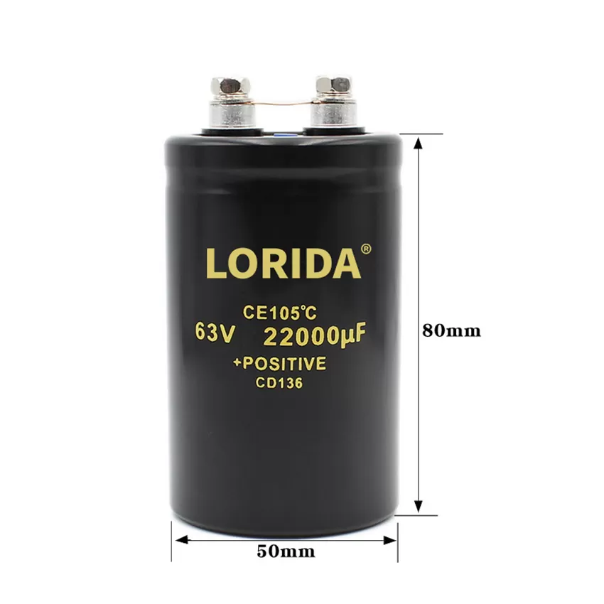 22000UF63V  50*80mm 螺丝脚电解电容器现货螺栓型电容器
