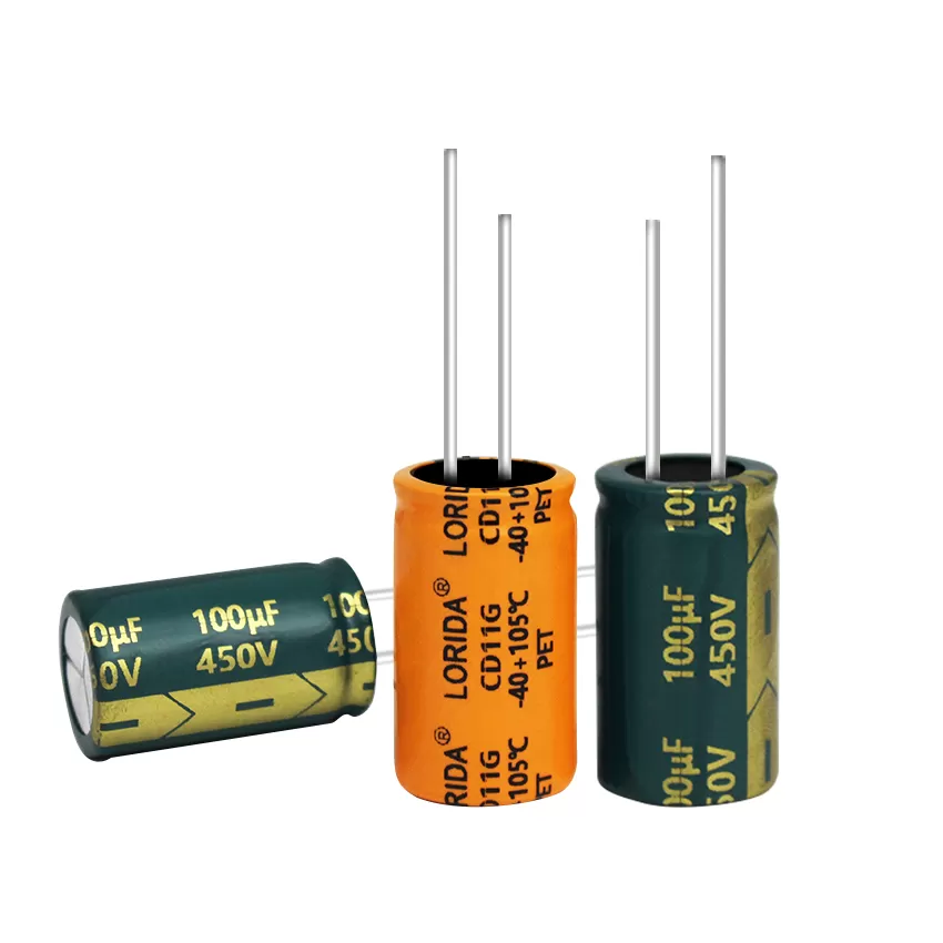 100μF 450v插件铝电解电容器现货引线电解电容